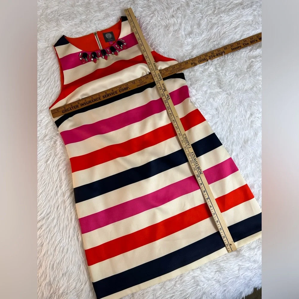 VINCE CAMUTO Sleeveless Shift Dress with Embellished Neckline Size 14 b16 - Picture 8 of 8